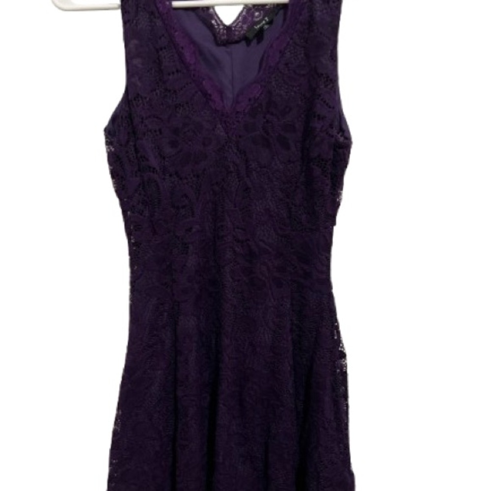 Purple Sheath Midi Dress with V-Neck